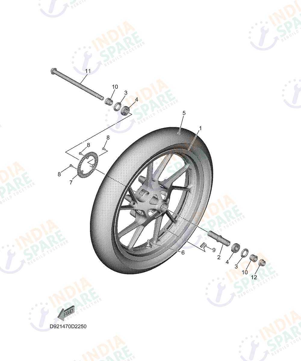 YAMAHA D921 R2 200CC Series FRONT WHEEL